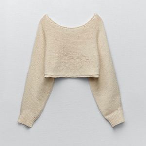 EUC Zara Cropped Rustic Knit Sweater Top Size Medium